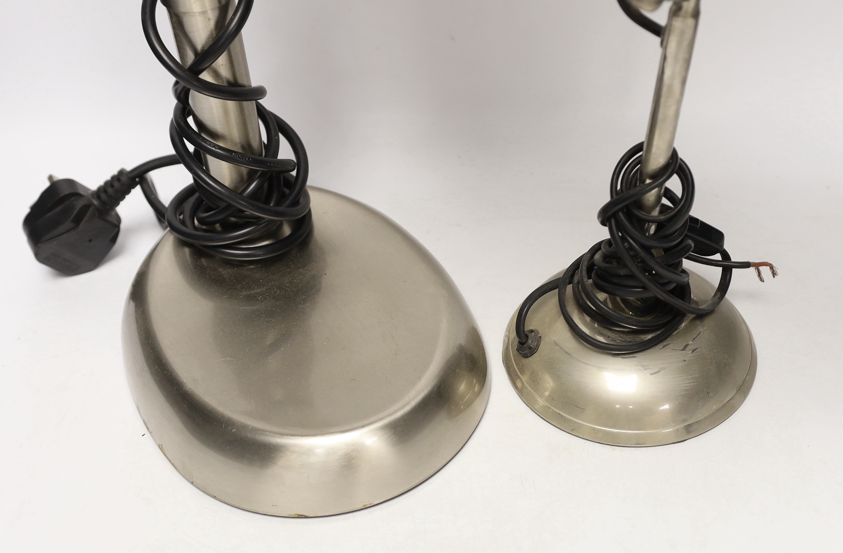 An Industrial style angle lamp and another
